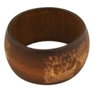    Exotic Tibetan Tribal Wooden Bangle Bracelet 