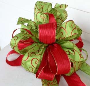 CHRISTMAS TREE TOPPER BOW Red and The New Green  