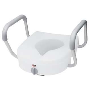Carex E Z Lock raised toilet seat w/ adjustable handles.Opens in a new 