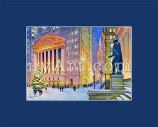 New York Stock Exchange Watercolor Reproduction Picture  Brand New