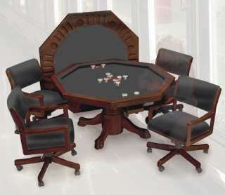 IN 1 BUMPER POOL POKER TABLE 4 CHAIR 54 ~ 3 FINISHES  