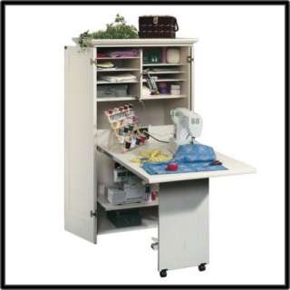 Craft Sewing Cabinet Storage Armoire Organizer Drop Leaf Kitchen Table 