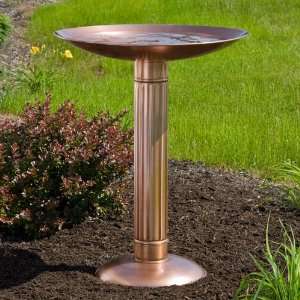  Roman Pillar Copper Pedestal Birdbath