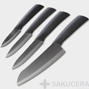  3 + 4 + 5 + 7 Inch Sakucera Black Ceramic Knife Chefs 
