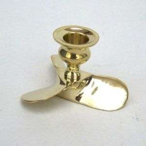 Propeller Candle Holders PAIR Nautical Brass Gift NEW  