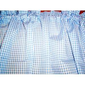   WINDOW CURTAIN MADE FROM BABY BLUE GINGHAM FABRIC 