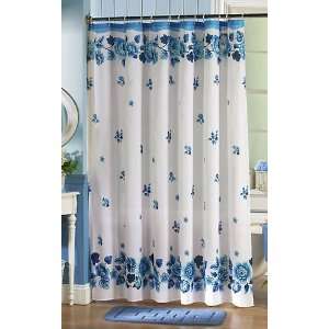  Blue Floral Shower Curtain 