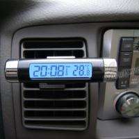 New Car kit 1.7 LCD Digital Car Clock Blue Backlit Black Barrel 