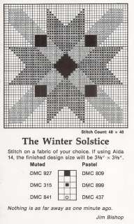 CROSS STITCH Quilt Block Winter Solstice PATTERN KIT  