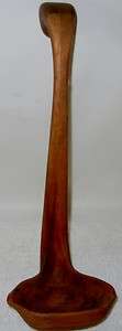 Vintage Hand Carved Wood Ladle Serving Spoon Medium Multiple Joined 