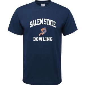   Salem State Vikings Navy Youth Bowling Arch T Shirt