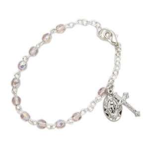  3mm June Alexandrite Birthstone Rosary Beads Bracelet with 