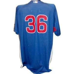 Randy Wells #36 2010 Chicago Cubs Game Used Batting Practice Cool Base 