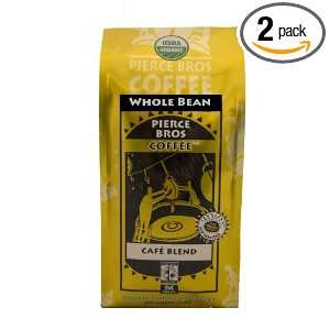 Pierce Brothers Organic Cafe Blend Whole Bean Coffee, 12 Ounce Bags 