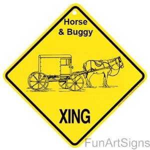  Horse & Closed Buggy Crossing Xing Sign 