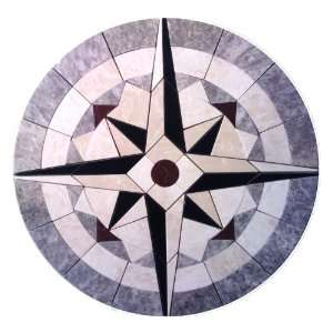   Medallion Marble Mosaic Compass Star Design 32