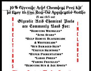 10% GLYCOLIC ACID Roll On Chemical Peel for Skin CA Hut  