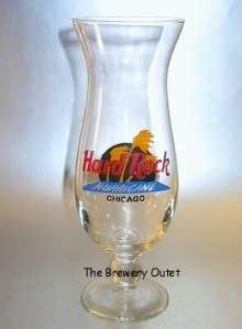 HARD ROCK CHICAGO BLUE ISLAND HURRICANE DRINK GLASS  