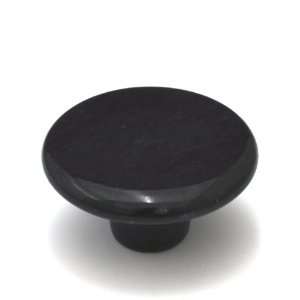 Cal Crystal RN 2 BLACK Black Marble 1 3/4 Colored Stone Mushroom Knob 