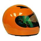 new youth kids motorcycle full face helmet glossy orange size