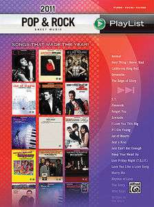 2011 Pop & Rock Sheet Music Playlist   Piano Vocal Guitar Book ALFRED 