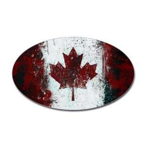  Sticker (Oval) Canadian Canada Flag Painting HD 