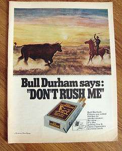 1968 Bull Durham Cigarettes Ad Peter Hurd Artwork Encounter at Dawn 