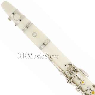 CECILIO WHITE ABS Bb 17 KEY CLARINET+TUNER+CASE+REEDS  