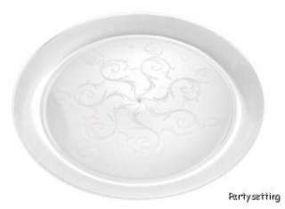   COLLECTION CLEAR SCROLL DINNER PLATES 20 CT. HEAVY DUTY PLASTIC  