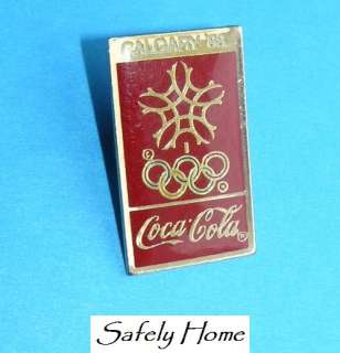 Coca Cola Calgary 1988 Olympics lapel hat pin  