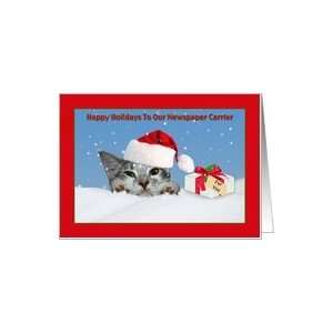  Christmas, Newspaper Carrier, Cat, Present Card Health 