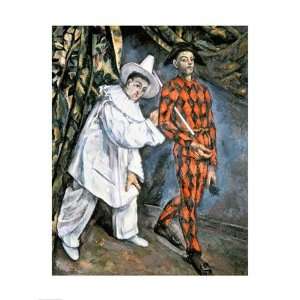  Pierrot and Harlequin by Paul Cezanne 18.00X24.00. Art 