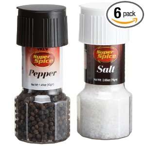 Super Spice, Salt & Pepper Grinder Twin Pack, 4.06 Ounce Packages 