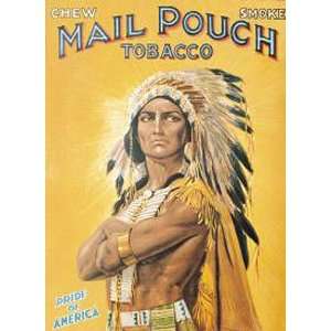 Tobacco Chew Mail Pouch Indian Metal Tin Sign Nostalgic