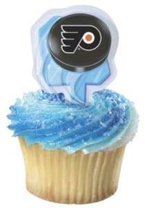   Flyer Hockey Center Ice Cupcake Picks Decoration Toppers 12  