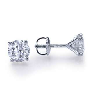   carat each) D/SI1 4 PRONG DIAMOND STUD EARRINGS 14K WHITE GOLD  