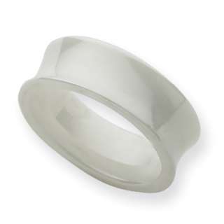 Ceramic White Concave 8mm Polished Band Ring  