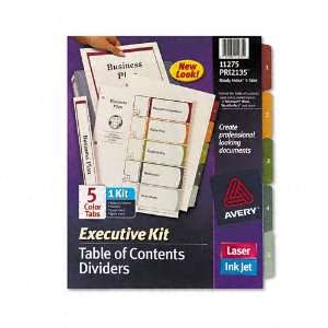    Avery   Ready Index Contents Dividers, Five Tab, 1 5, Letter 