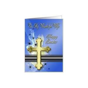  Golden cross Easter Card, wife Card Health & Personal 