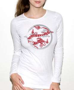 NEW American Apparel Asian Dragon yin yang hoodie shirt  
