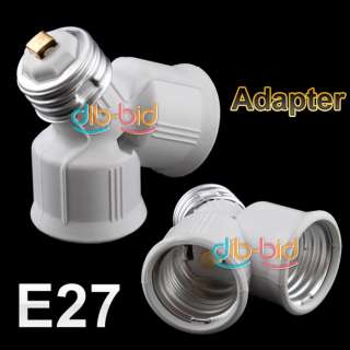 E27 Base Light Lamp Bulb Socket 1 to 2 Splitter Adapter  