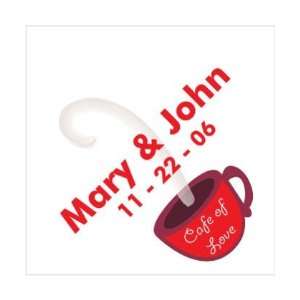  Red Coffee Themed Personalized Hang Tag (Set of 20 