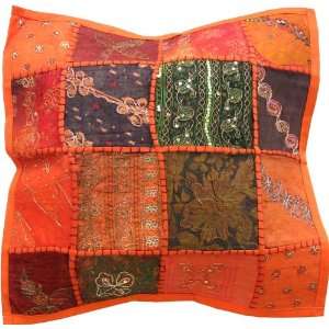  Decorative Throw Pillow Covers Hand Embroidered 127 Orange 