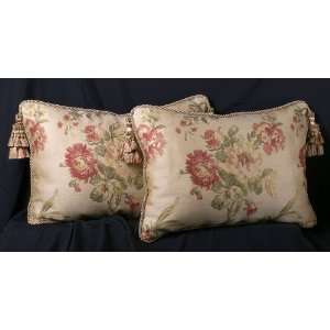    Liz Claiborne Floral Brocade and Velvet Pillow Set