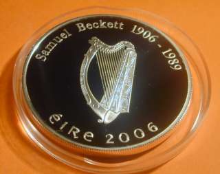 IRELAND TEN EURO SILVER PROOF COIN SAMUEL BECKET 2006.  