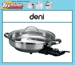   8275 12 Round Electric Stainless Steel Skillet 2 quart NEW  