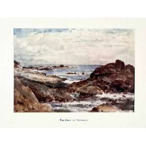   Seashore Rock Coast Arthur Bell   Original Color Print
