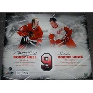 Bobby Hull Autographed Picture   GORDIE HOWE 16x20 LE 299 