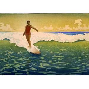  Hawaii Surf Sunset by Charles Bartlett. Size 14.31 X 10.00 