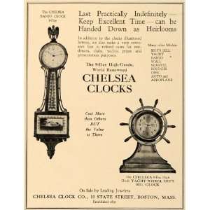 1927 Ad Heirloom Chelsea Clock Company Banjo Yacht Deco 